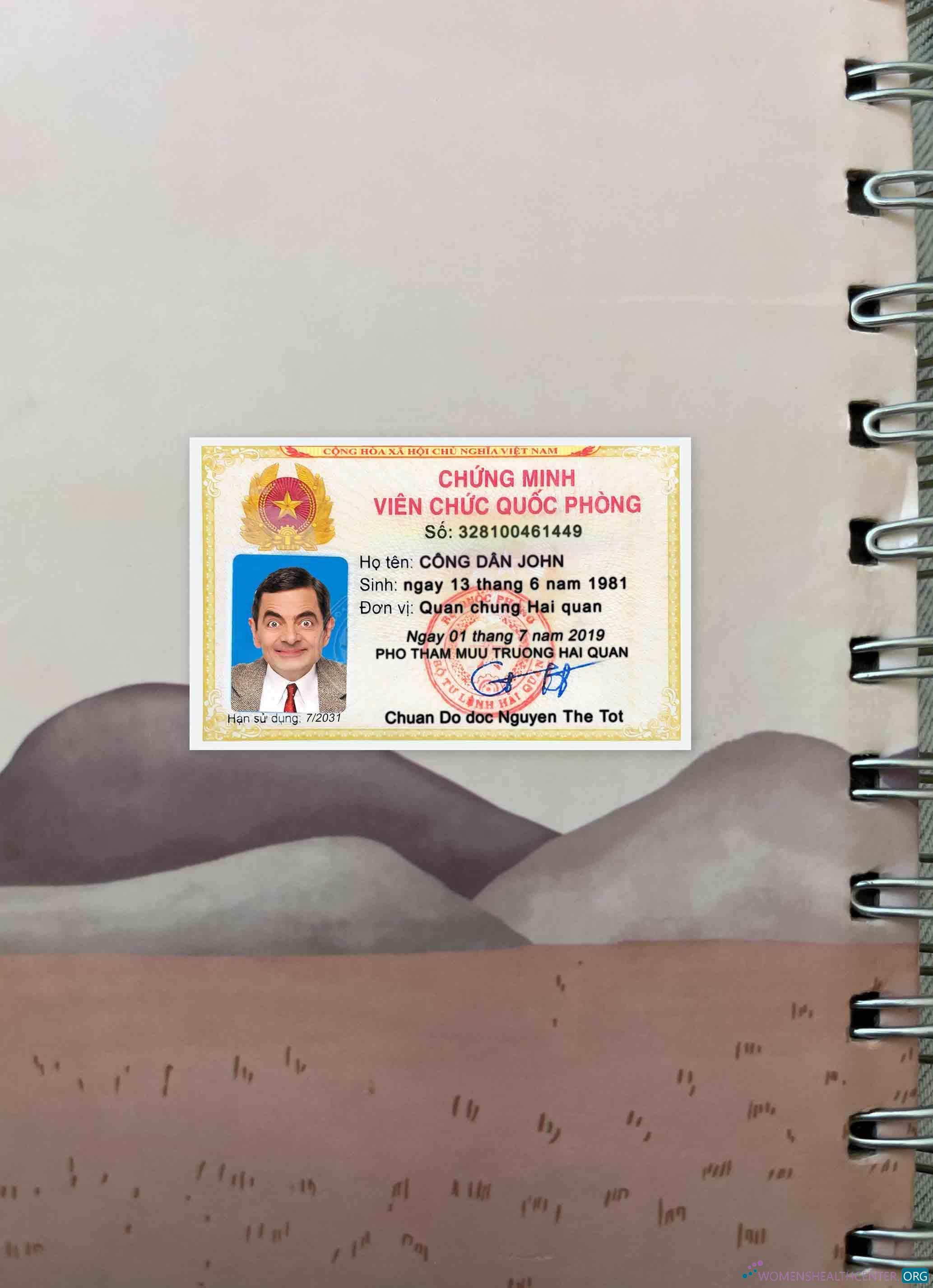 Download Vietnam ID card version 3 photolook FRONT Photoshop template